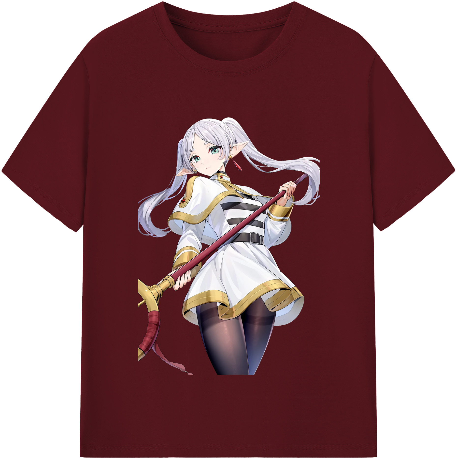 （画像用） 葬送のフリーレン Frieren 綿100％半袖Tシャツ（フロントプリント）